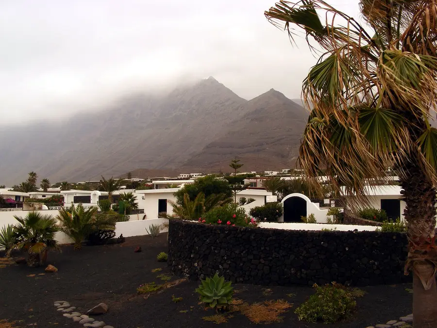Houses of Caleta de Famara below the Famara cliffs, Lanzarote