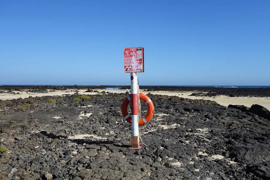 Lifebuoy at the Caleton Blanco, a small lagoon in the north of Lanzarote