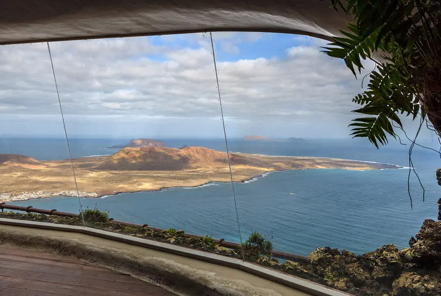 The island La Graciosa seen from the Mirador del Río, Lanzarote, Canary Islands, Spain.